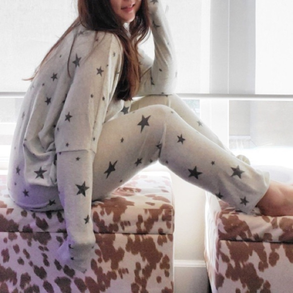 Grey Star Patterned Lounge Set